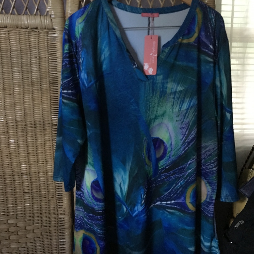 Teal & Blue Peacock Tunic